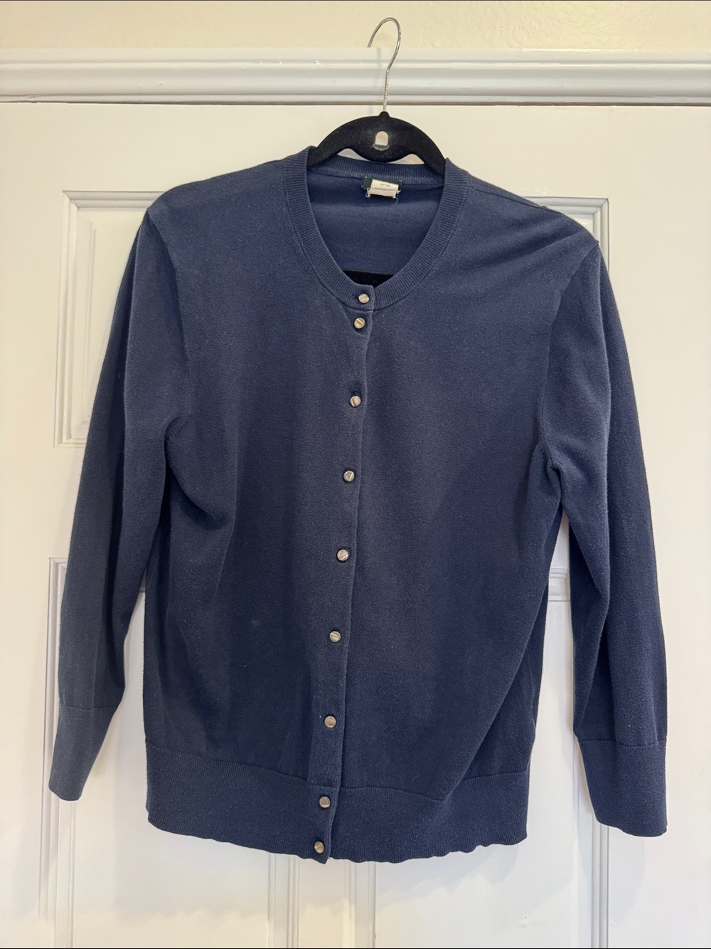 J. Crew Classic Jackie Navy Button-Front Women's Cardigan Sweater